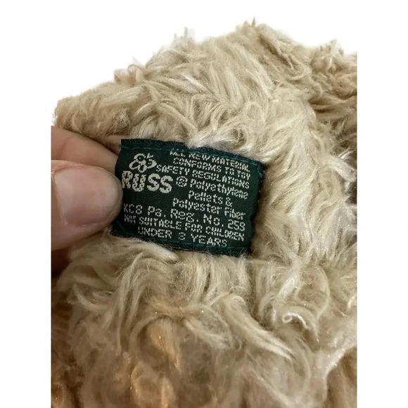 Russ Berrie Madison Teddy Bear Brown Checkered Ribbon Stuffed Size 10 in - Picture 5 of 7